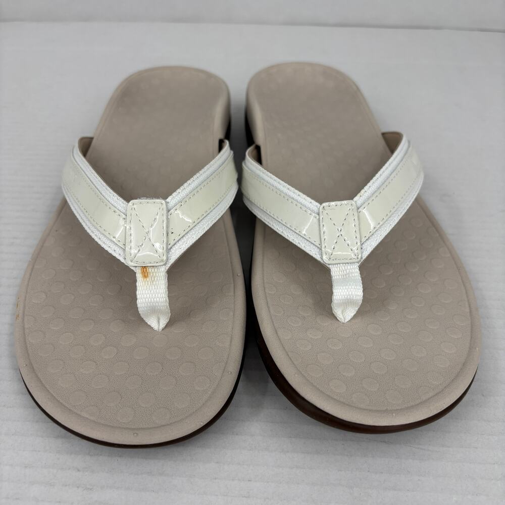 Vionic Tide II Thong Sandals Womens Size 12 White Orthotic Flip Flop FLAW - Picture 4 of 12